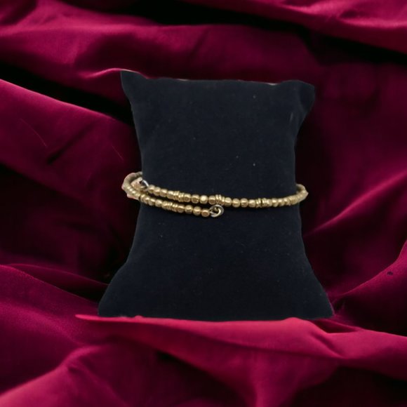 NIB Oklahoma Charm Keep Collective Inspo Wrap Gold Beaded Bracelet - Picture 2 of 6